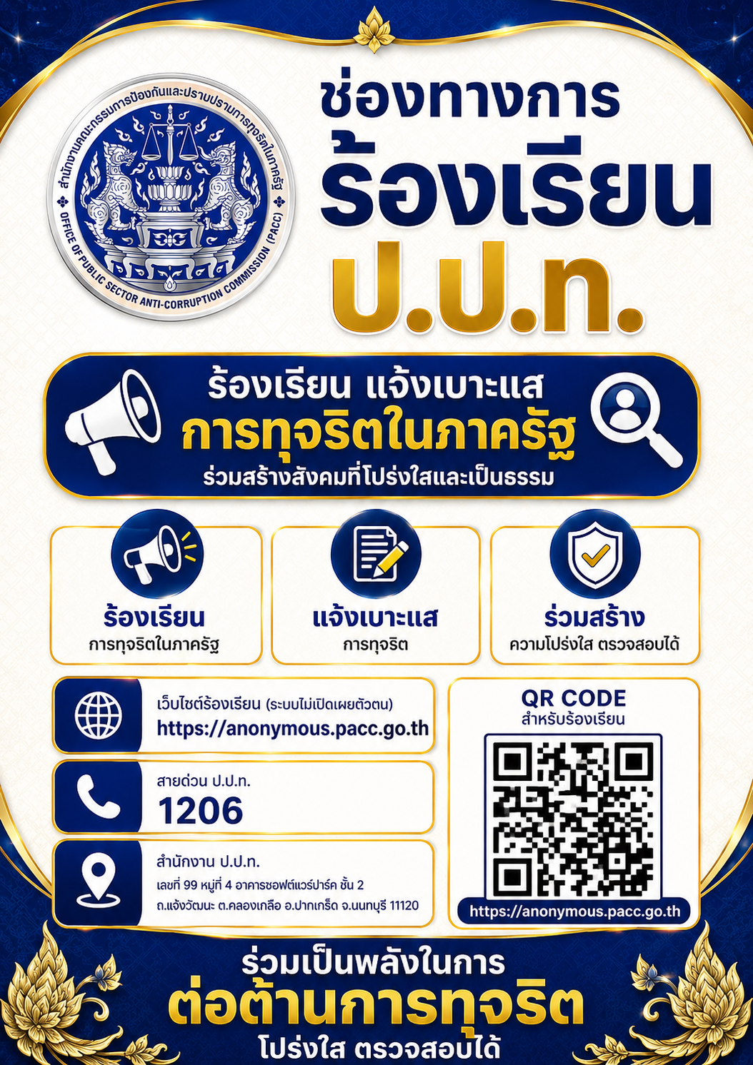 ช่องทางการร้องเรียน ป.ป.ท.